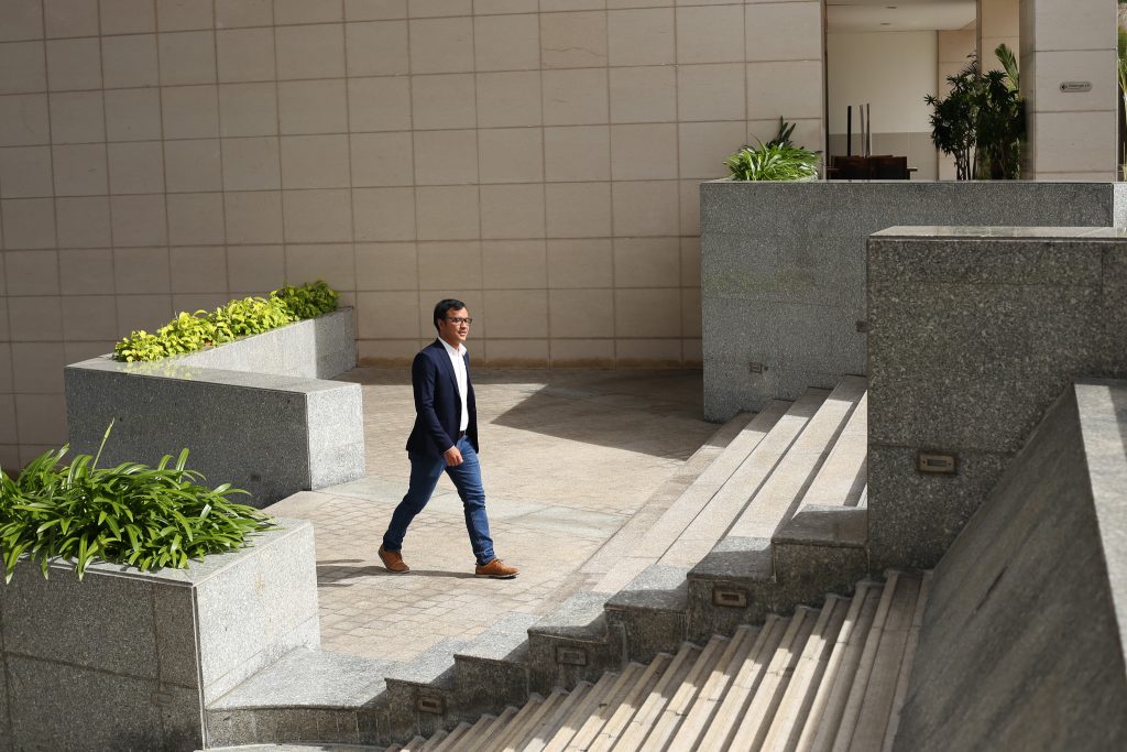 man walking upstairs, lifestyle photography