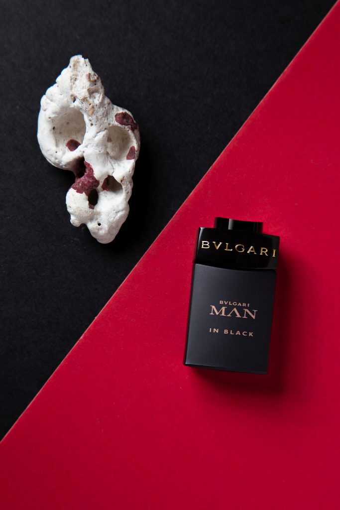 Bottle of Bvlgari perfume, leading photo for advertising campaign
